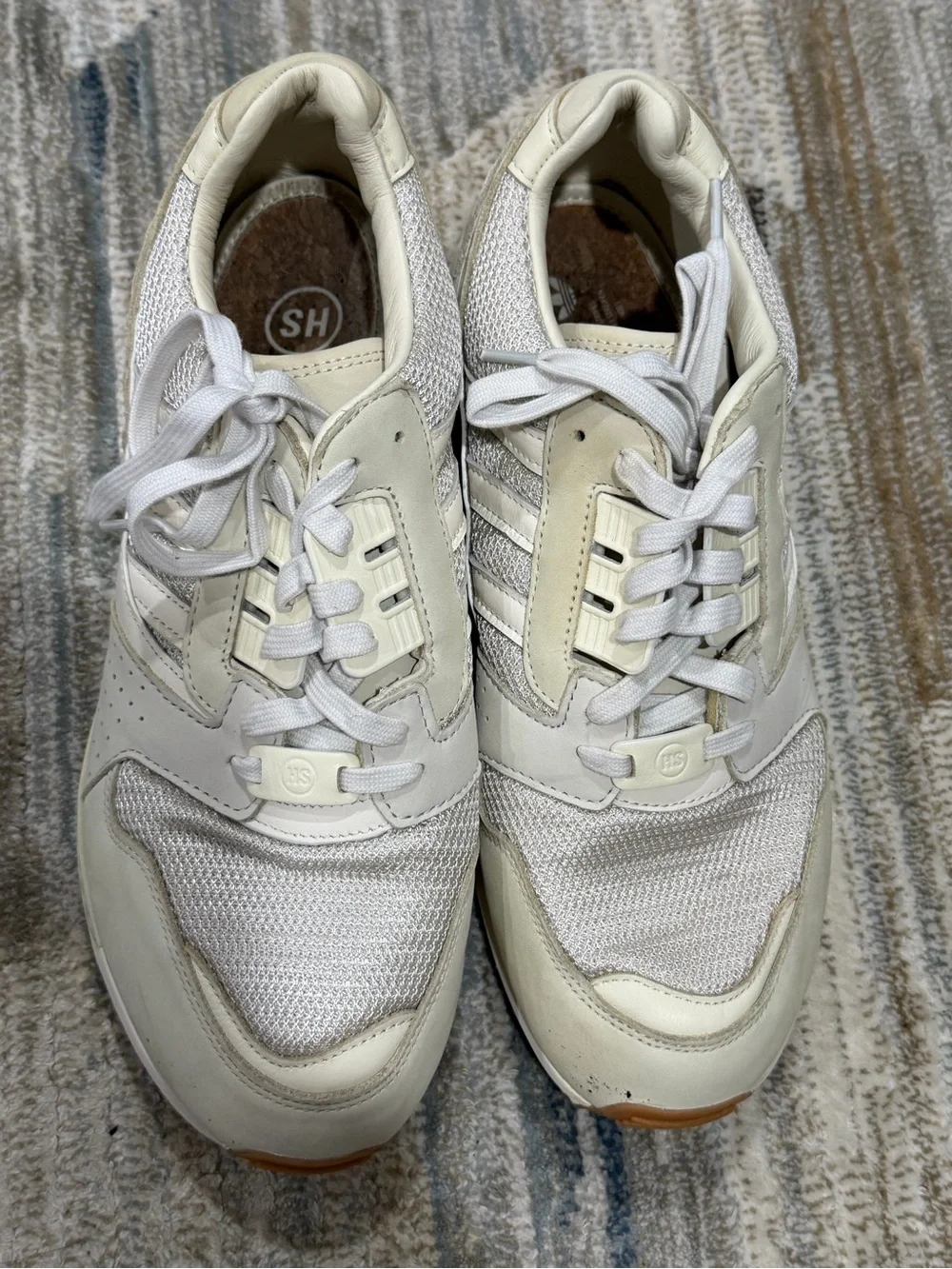 adidas White and Cream Men's Sneakers